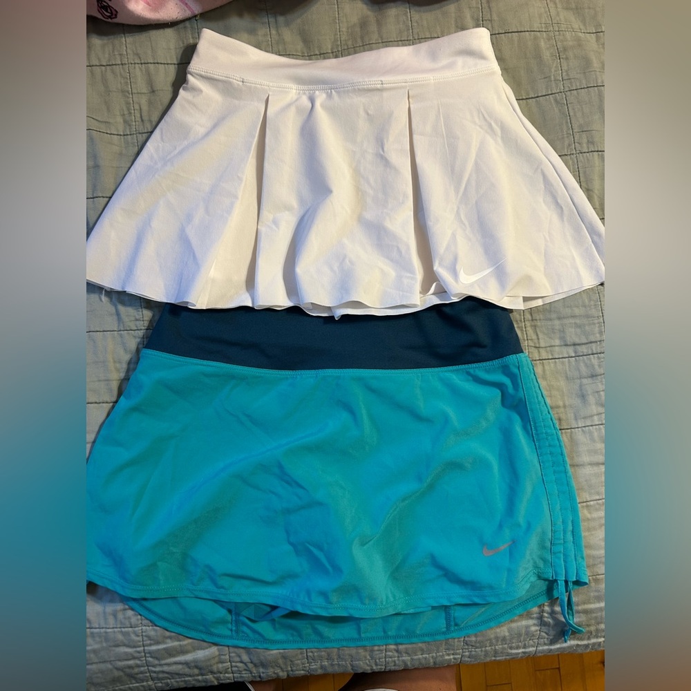 Nike White and Blue Athletic Skirt